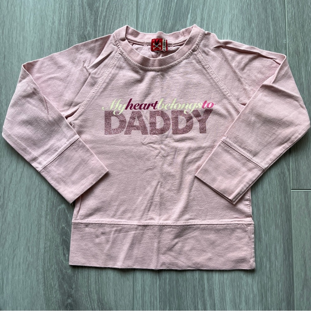 No Sugar Added My Heart Belongs to Daddy long sleeve shirt, size 2-3Years